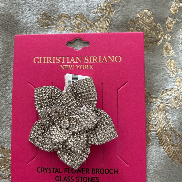 Christian Siriano Silver Crystal Brooch - Picture 1 of 1